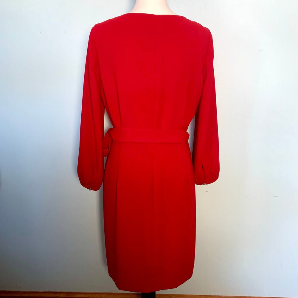 J. Crew Crepe Wrap Dress in Festive Red Size 4 - Picture 5 of 9